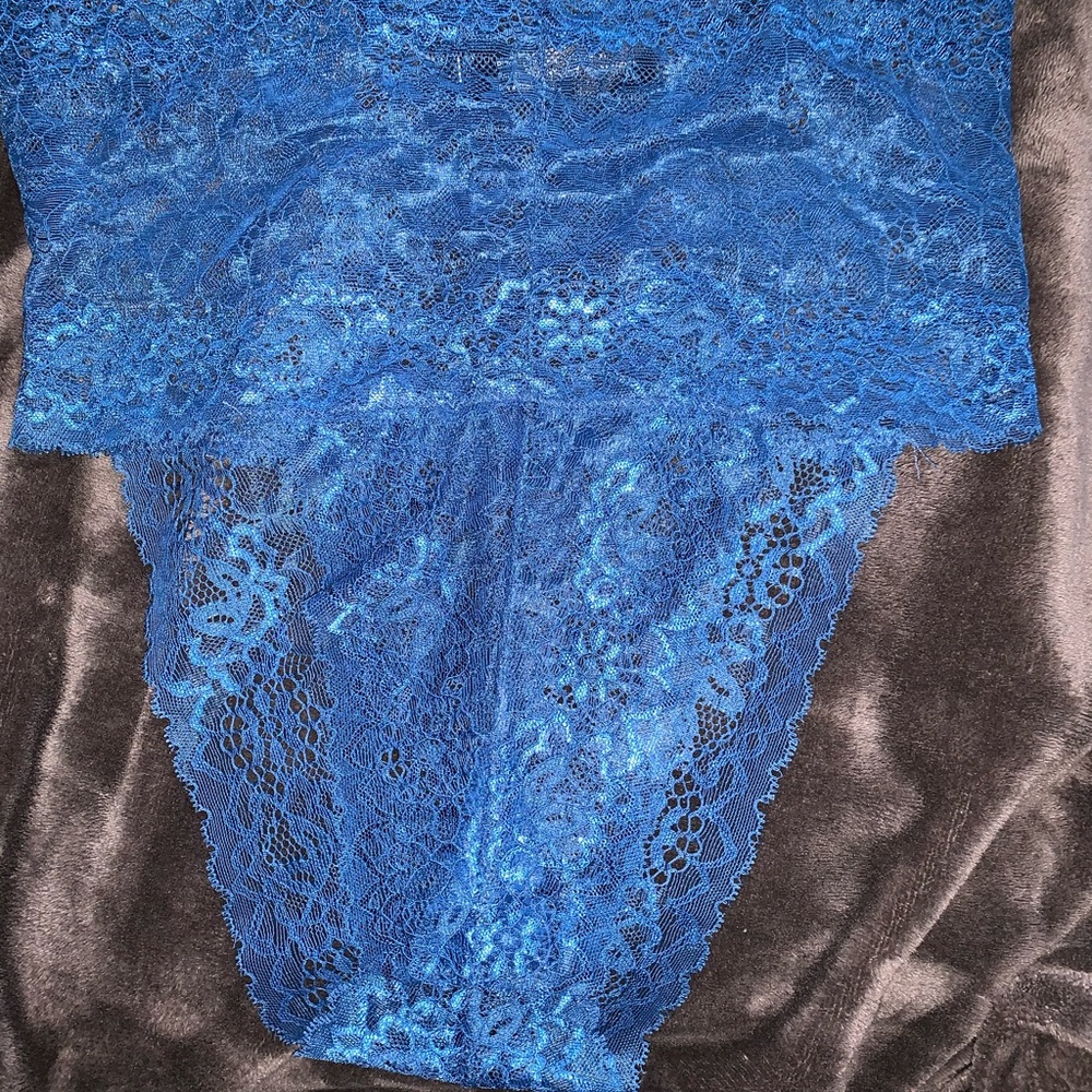 Popsi Lingerie Royal Blue Lace Panties Size XL